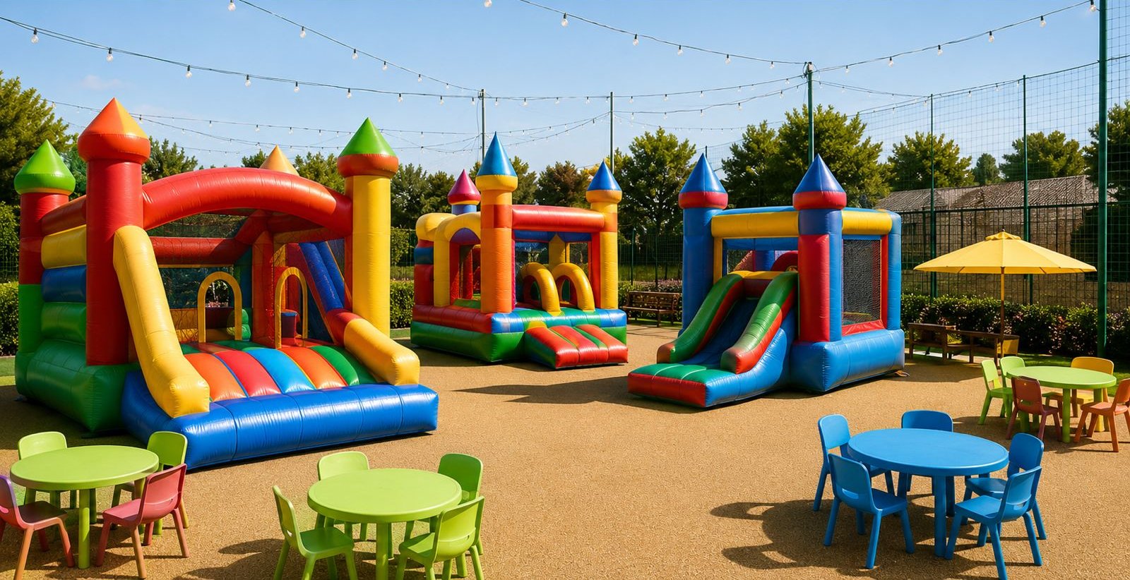 Playground esterno con gonfiabili