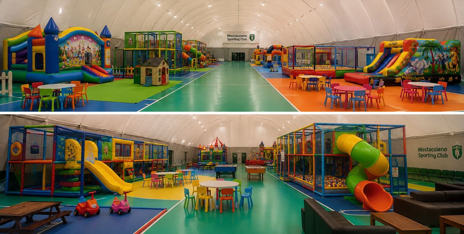 Interno del parco giochi per feste private